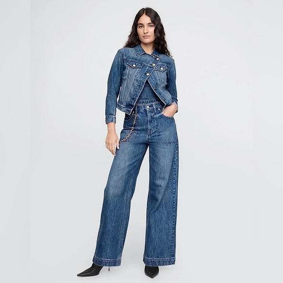 [NWT] GAP x Cult Gaia High Rise Stride Chain Jeans size 25 - Picture 1 of 5